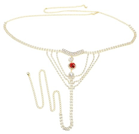 Strass Gold Legierung Körperkette für Damen, und Mädchen | Mehrfach Tragbar, für Tanzkleidung und Nachtclub, Kristalloptik, Taillenschmuck für Damen