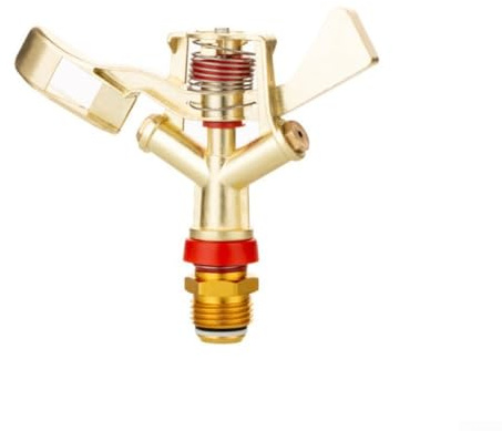 Ugello irrigatore a impulsi in lega, braccio oscillante a 360° per irrigazione da giardino, struttura in lega di zinco, giallo (1/2)