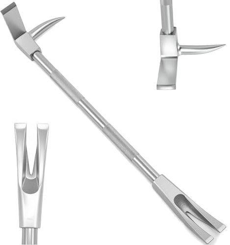 Forged Steel Emergency Rescue Tool with 3-in-1 Axes Head, Spike Fork, and Metal Cutting Claw for Demolition Work