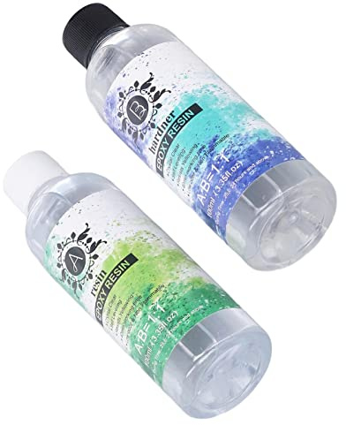 Haofy Kit de Resina de Arte Transparente, Revestimiento de Resina Epoxi Autodesespumante, 100ml, Pegamento Respetuoso con el Medio Ambiente, Artesanía de Madera de