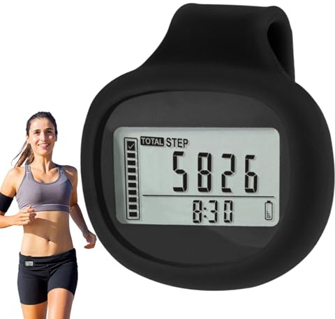 Pedometer with Clip - 3D Pedometer No USB, Calorie Counter, Health Goal Support | Fitness Recorder Modern Design and Long Lasting with Lanyard for Walking and Running