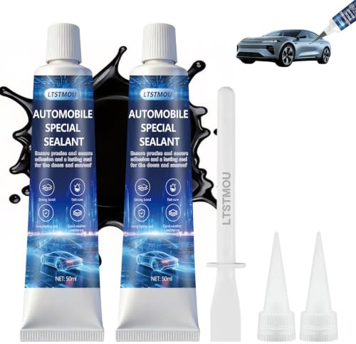 50ML*2 Scheibenkleber Auto, Karosseriekleber Schwarz, Karosseriedichtmasse | Karosserie Dichtmasse Auto, KFZ Dichtmasse Schwarz, Schnelle Aushärtung, Wasserdicht, Hochtemperaturbeständig,Gute Abdichtung