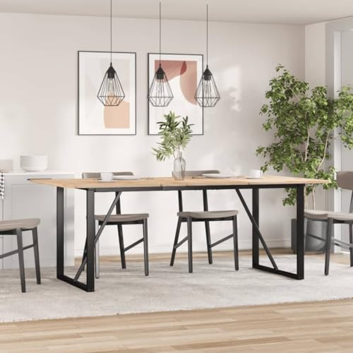 LoogCape Dining Table Frame in O Shape Made of Powder-Coated Steel 160 x 80 x 73 cm, Table Leg, Furniture Foot, Skid, Support Foot, Base for Dining Table, Coffee Table, Office, DIY Furniture