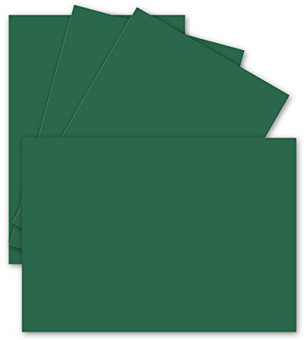 50 Einzel-Karten DIN A6-10,5 x 14,8 cm - 240 g/m² - Dunkel-Grün - Tonkarton - Bastelpapier - Bastelkarton- Bastel-karten - blanko Postkarten