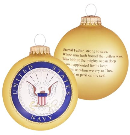 Christmas Tree Ornaments Made in The USA - 80mm / 3.25 Decorated Collectible Glass Balls from Christmas by Krebs - Handmade Hanging Holiday Decoration for Trees