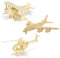 Georgie Porgy Woodcraft Construction Kits 3D Wooden Jigsaw Puzzle Wooden Model Kits for Kids Toys Age 5+ Pack of 3 (Biplane Helicopter Civil Airplane)
