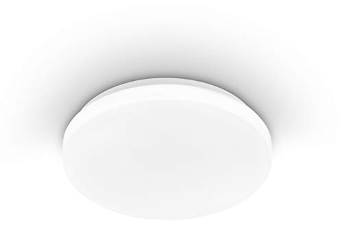 Eglo Plafoniera a Led POGLIOLA, diametro 26 cm, lampada da parete, in acciaio e plastica bianca, illuminazione per soggiorno, cucina, ufficio e ingresso a soffitto