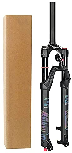 TOMYEUS Mountainbike Luftgabel 26/27,5/29 Zoll Federweg 120 mm Aluminiumlegierung 1-1/8 ” Ultraleichter Stoßdämpfer MTB Federgabel Schwarz (Farbe : Remote Lock A, Size : 26 inch)