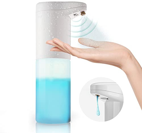 EMKE Automatischer Desinfektionsspender, 500ml Automatik Sprühspender mit Sensor Alkoholsprühgerät Infrarot Desinfektion, Elektrisch Berührungslos Alkoholspray für Küchen Bad Schule Büro(Gelspender)
