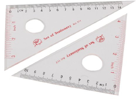 Ruilogod 2 Stück Briefpapier 30/60 45 Grad Geodreieck Lineale