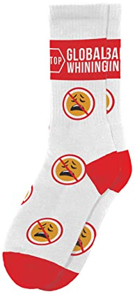 Sillies Socks Funny Socks - Stop Global Whining Socks, Sarcastic Socks for Men & Women, Comical Socks, Unisex Sock Set, One Size 8-13