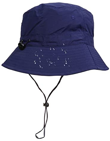 NiceYnn Wasserdichte Eimer-Regenhüte, Damen und Herren, Übergröße, schnelltrocknend, verstellbar, verstaubar, winddicht, Fischerhut mit breiter Krempe, UPF 50+ Sonnenhüte, #D Navyblue, 62