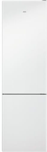 AEG Frigorífico Combi RCB736E7ML, Cooling 360° Twintech MultiFlow de la gama Precise de 201 cm, Display LED interior, Cajón ExtraChill, Tirador integrado, luces LED, Puerta plana de cristal blanco