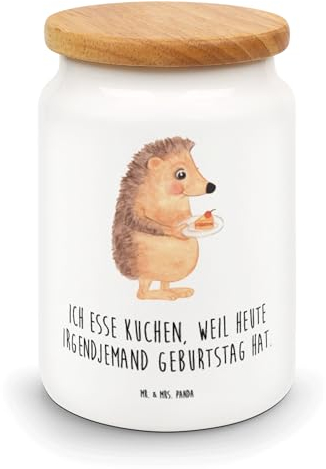 Mr. & Mrs. Panda Vorratsdose Mit Deckel Igel Kuchenstück - Geschenk, Essen Spruch, Torte, Keksdose, Kaffeedose, Kuchen, Vorratsdosen, Vorratsglas, Geburtstagskuchen, Teedose, keksdosen, Backen