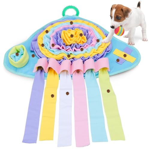 Schnüffelteppich für Hunde,Trainingsmatte,Maschinenwaschbar, Faltbar,für Hunde,Matte rutschfest Schadstofffrei Schnüffeldecke Tragbar Interaktives Hunde Spielzeug,Tolle Hundebeschäftigung für Zuhause