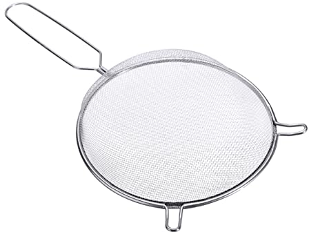 OUSIKA kfglq Filtros de café Colador de tamiz de Acero Inoxidable Malla de Alambre con Ganchos for Ambas Orejas Filtro de Plancha for Harina y Alimentos Tamiz Cocina de Mano también Espumadera