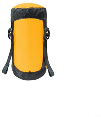 Dunjacka kapsel kompressionspåse, utomhus campingpaket kompressionssaker säckväska, 40D silknylon ripstop vattentät förvaring bärväska för camping utomhus vandring resor (M orange)