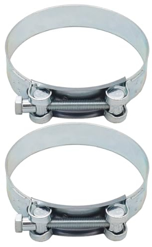 SKIR'CO Lot de 2 colliers de serrage renforcés de 104 à 112 mm, en acier galvanisé, collier de serrage réglable, collier de serrage pour tuyau