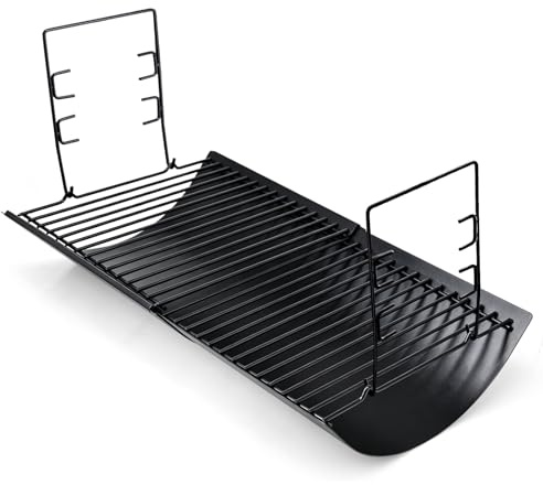 Criditpid 40.0 cm - 66.0 cm Ash Pan Replacement Parts for Char griller 5050 5650 2121 5072 3001 2828 2123 2823 2929 E1224 1224 Charcoal Grill, Adjustable Ash Tray with 2 Fire Grate for Chargriller