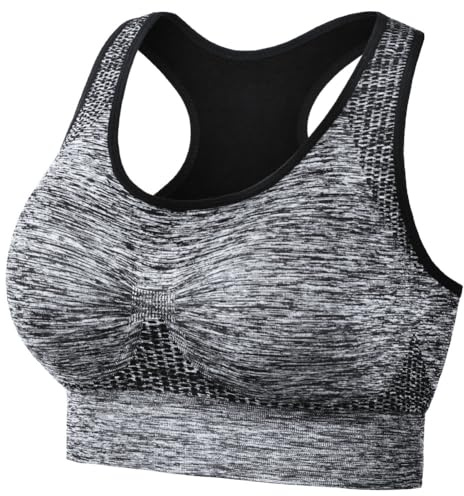 AUYAO Sport BH Damen Sport Bustier BH Ohne Buegel mit Polsterung Bustiers M | Racerback Push up Gepolstert Starker Halt Nahtloser Sports Bra Top Breite Schultergurte Soft Bra Fitness Laufen Yoga Joggen