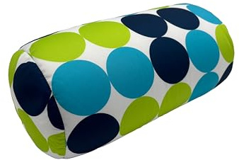 Mushy Pillows Microbead Bolster Polka Dot Roll Pillow (Ocean Breeze)