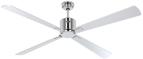 CasaFan Deckenventilator mit WLAN, ECO Neo III, 152 cm, 948337W, Motor aus gebürstetem Chrom, wendbare Flügel, Wenge und Silber