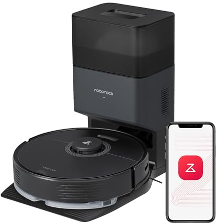 roborock Q7 Max+ Robot Aspirateur Laveur avec Station de Vidage Auto, 4200Pa Aspiration, Navigation PreciSense LiDAR, 3D Cartographie, Zones Interdites, Routines Personnalisées, Contrôle APP/Alexa