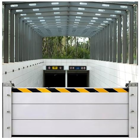 Abnehmbare temporäre Dämme, Hochwasserschutzwand mit Aluminiumschwelle, Wasserbarrieren für Außeneingänge, Hochwasserschutzwand im Moduldesign für Garagenstraßen (Größe: 80 x 40 cm)