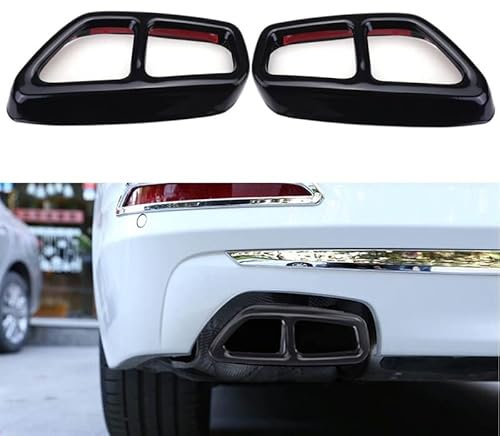 ZHANGSHUMIN Auspuffblenden Edelstahlauto-hintere doppelte Auspuff-Schalldämpfer-Rohrabdeckung-Trim-Auspuff-Schalldämpfer-Panel-Fit-Gebrauch for BMW 5 Serie G30 G31 2017 2018 2018 Auspuffblende