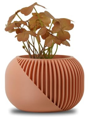 Dualité - Maceta Decorativa de Interior para Plantas Sintéticas, Suculentas y Cactus - Diseño Original de Pequeña Mini Maceta para Casa y Salón