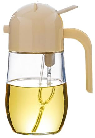 Pulverizador de aceite de de 600 ml – Botella dispensador de aceite con apertura y cierre automáticos, pulverizador de aceite para cocinar | Botella pulverizadora de aceite recargable de