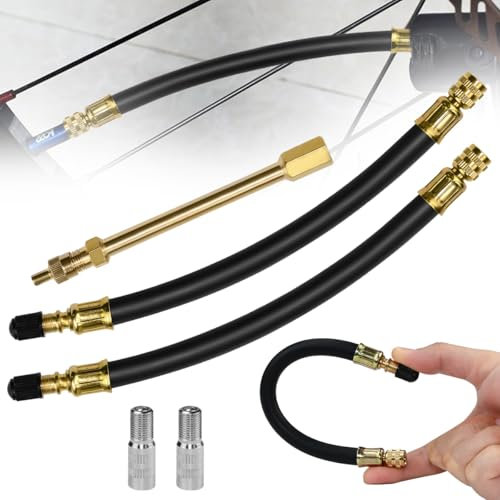 JGCJGG 2 Pcs Rallonge Valve Pneu en Caoutchouc, Rallonge de Valve Gonflable avec Adaptateur Extension de Valve 27mm et Extension de Valve Anti-Retour 10cm, Kit de Valve Extender, pour Voiture Vélo