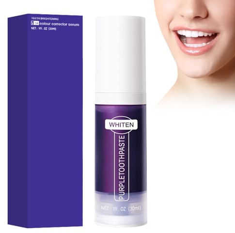 Eazerom 05 Zahnpasta Weisse Zähne,30ml Lila Zahnpasta für Zahnaufhellung,Zahnaufhellung Zahnpasta Lila Saubere Gelbe Zähne, Whitening Zahnpasta,Purple Toothpaste for Whitening Teeth