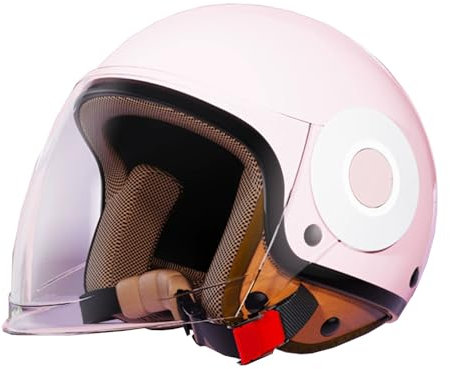 retrò Casco Scodella Portatile Mezzi Caschi Jet, Mezzo Casco da Motociclista Vintage Caschi Caschi Casco a Scodella Scooter Motorino ECE Omologato Mezzo Elmetto da Moto retrò