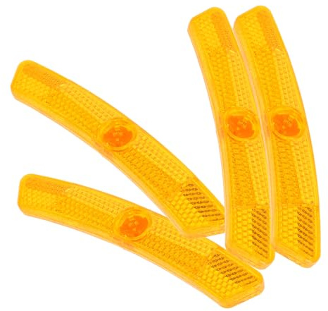 NULYLU 4pcs Bike Spoke Reflectors for Adult Bikes Yellow Reusable Plastic Bicycle Wheel Reflectors with Enhanced Safety and Durability Suitable for Mountain and Road Cycling