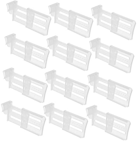 MUSISALY 12pcs Refrigerator Side Door Clip-on Dividers Expandable Partition Boards for Fridge Drawer Organisation and Shelf Separation