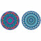 Set 4 Piatto pizza in gres Ø 33,5 cm, decoro geometrico, Mandala