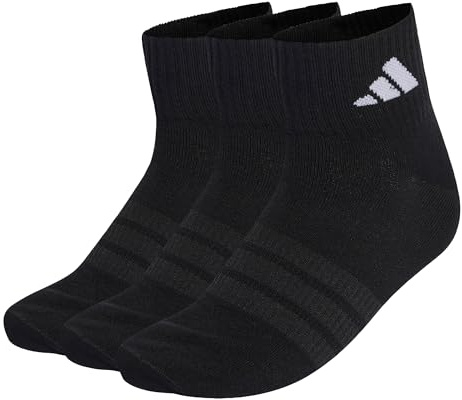 adidas Unisex Thin&Light Sportswear Ankle Socks 3 Pair Pack, black/black/white, 13-14.5
