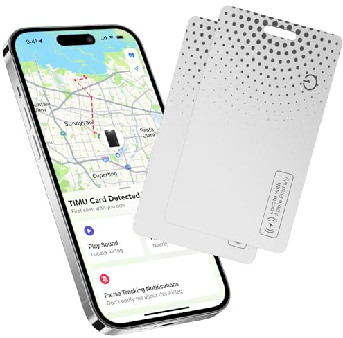2-Pack Air Tracker Tag Wallet Tracker [Apple MFi Certified] (iOS Only) Bluetooth Tracker Smart Finder for Apple Find My, iPhone Card Wallet Finder, Wireless Charging, for Bags, Keys, Passport (White)