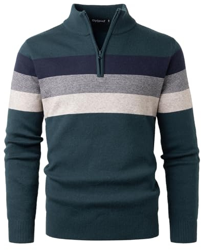OlyljpinZ Maglione da Uomo a Collo Alto Maglioni a Maniche Lunghe in Maglia Fine Pullover Lavorato a Maglia con Cerniera 1/4 Autunno Invernale Caldo Maglioncino Dolcevita Classico Basic Sweater Felpa
