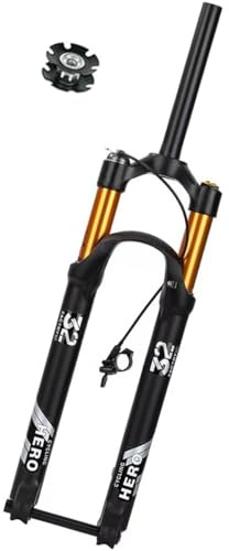 Forcella Anteriore per Mountain Bike ad Alta Resistenza, sterzo Dritto, Sospensione MTB da 1-1/8, forcelle Saelciunion da 27,5 e 29 Pollici, Perno Passante, Escursione 100×15 mm, 1