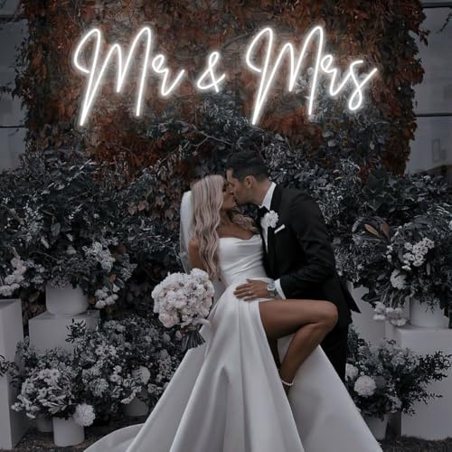 Individuelles Leuchtschild „Mr & Mrs“, Hochzeitsdekoration | Personalisierte Geschenke, Hochzeitsgeschenk für Sie