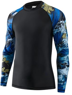 VAYAGER Herren Schwimmshirts UPF 50+ Rashguard Langarm Schnelltrocknendes T-Shirt Locker sitzendes Wasser Angeln UV-Schutzshirts