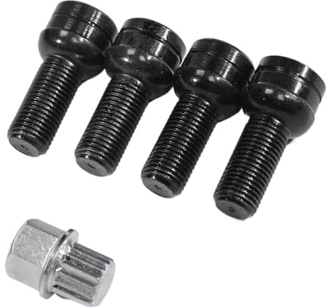 Bulloni per Ruote per VW, Maggiolino, Passat, bulloni per Ruote Auto e Dadi antifurto Adatti per 14 mm x 1,5 mm.