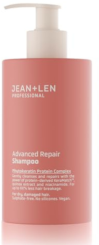 Jean & Len Schampo Professional Advanced Repair, vegan, 300 ml | Reparerande schampo för torrt & skadat hår, stärker & vårdar intensivt, fritt från sulfattensider, utan silikoner