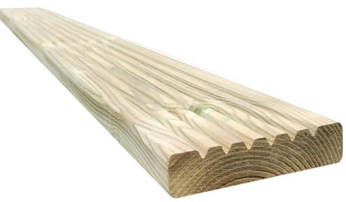 Snowdon Timber Treated Decking Board (T) 28mm (W) 120mm (L) 2.4m - Pack of 25