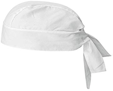 MISEMIYA Unisex Gorro Chef Bandana 926 Hut, Weiß, Pack 1 Stück