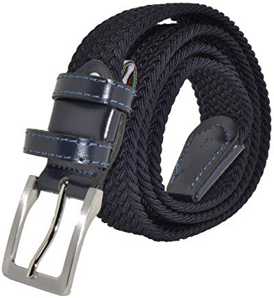 GRESEL Elastischer Geflochtener Gürtel Herren Damen – Flechtgürtel mit Echtleder-Einsätzen, Verstellbar, Stretch Gürtel für Jeans, Hose, Freizeit, Business