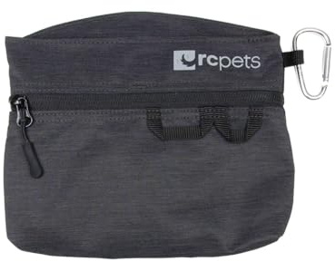 RC Pet Products Quick Grab Treat Bag, Training Pouch with Belt Clip, Dog Bag Dispenser and Stofor Accessories, Heather Black