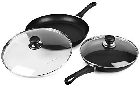 Scanpan Classic Nonstick Fry Pan Skillet Set with Lids (10.25 & 12.5-inch)